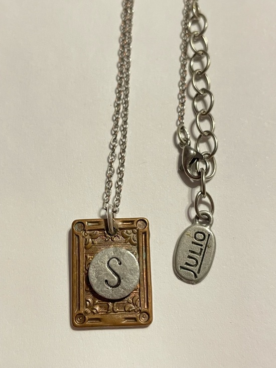 Unique Vintage Jewelry - Signed Julio Initial “S” Necklace #9339